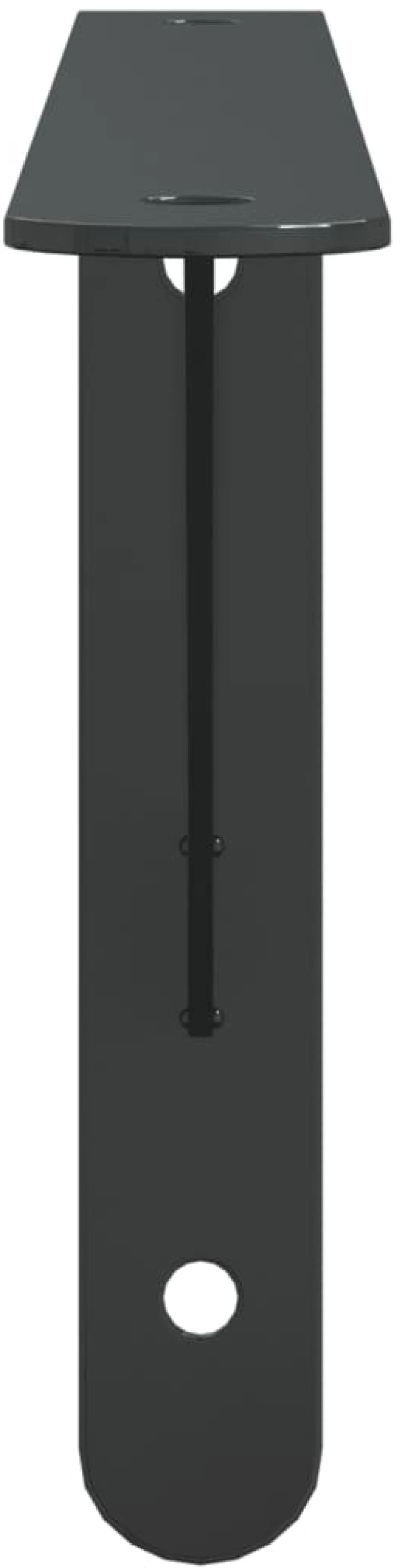 vidaXL Στηρίγματα Ραφιών 4 Τεμ. Ασημί 30x2,5x15,5 Ανοξείδωτο Μαύρο