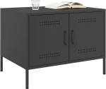 vidaXL Τραπεζάκι Σαλονιού Μαύρο 68x50x50,5 εκ. από Ατσάλι