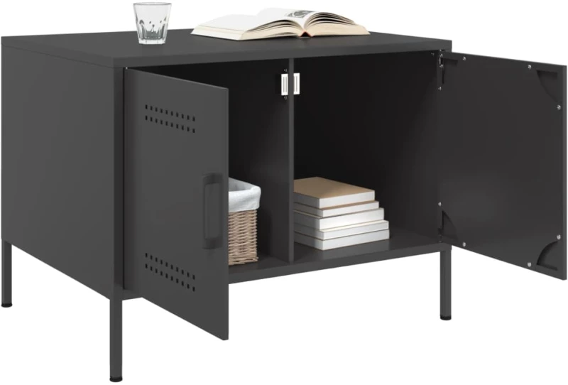vidaXL Τραπεζάκι Σαλονιού Μαύρο 68x50x50,5 εκ. από Ατσάλι