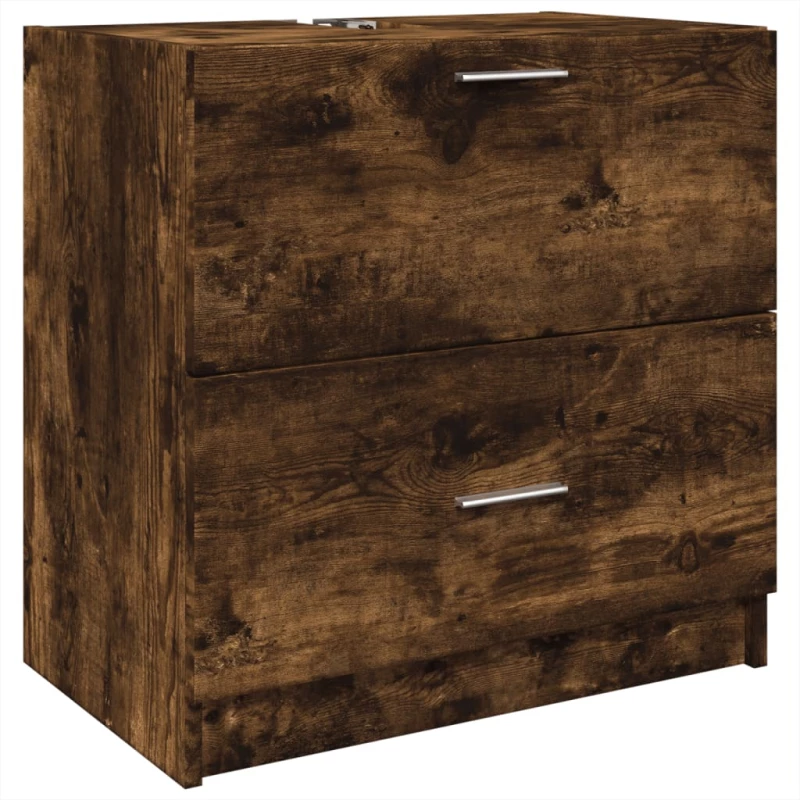 vidaXL Ντουλάπι Νιπτήρα Καπνιστή Δρυς 59x37x59 εκ. Επεξεργασμένο Ξύλο