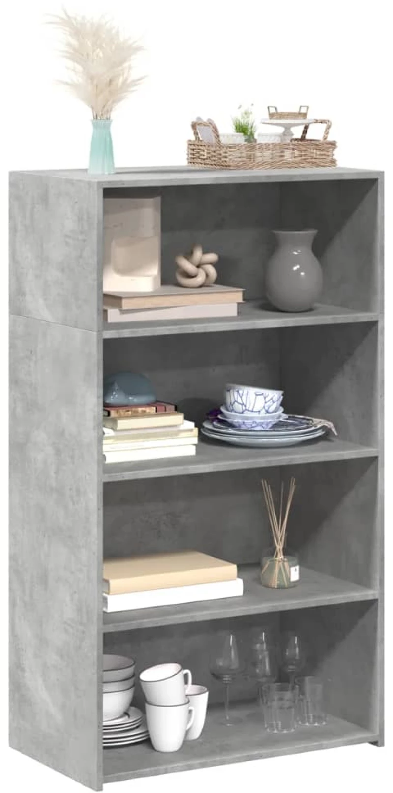 vidaXL Ντουλάπι Γκρι Σκυροδέματος 70x41x124 εκ. από Επεξεργασμένο Ξύλο