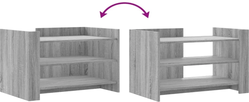 vidaXL Τραπεζάκι Σαλονιού Γκρι Sonoma 80x50x50 εκ. Επεξεργασμένο Ξύλο