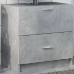 vidaXL Ντουλάπι Νιπτήρα Γκρι του Σκυροδέματος 59x37x59 εκ. Επεξ. Ξύλο