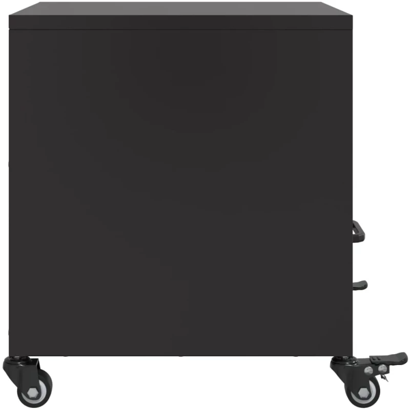 vidaXL Κομοδίνο Μαύρο 36x39x43,5 εκ. από Χάλυβα