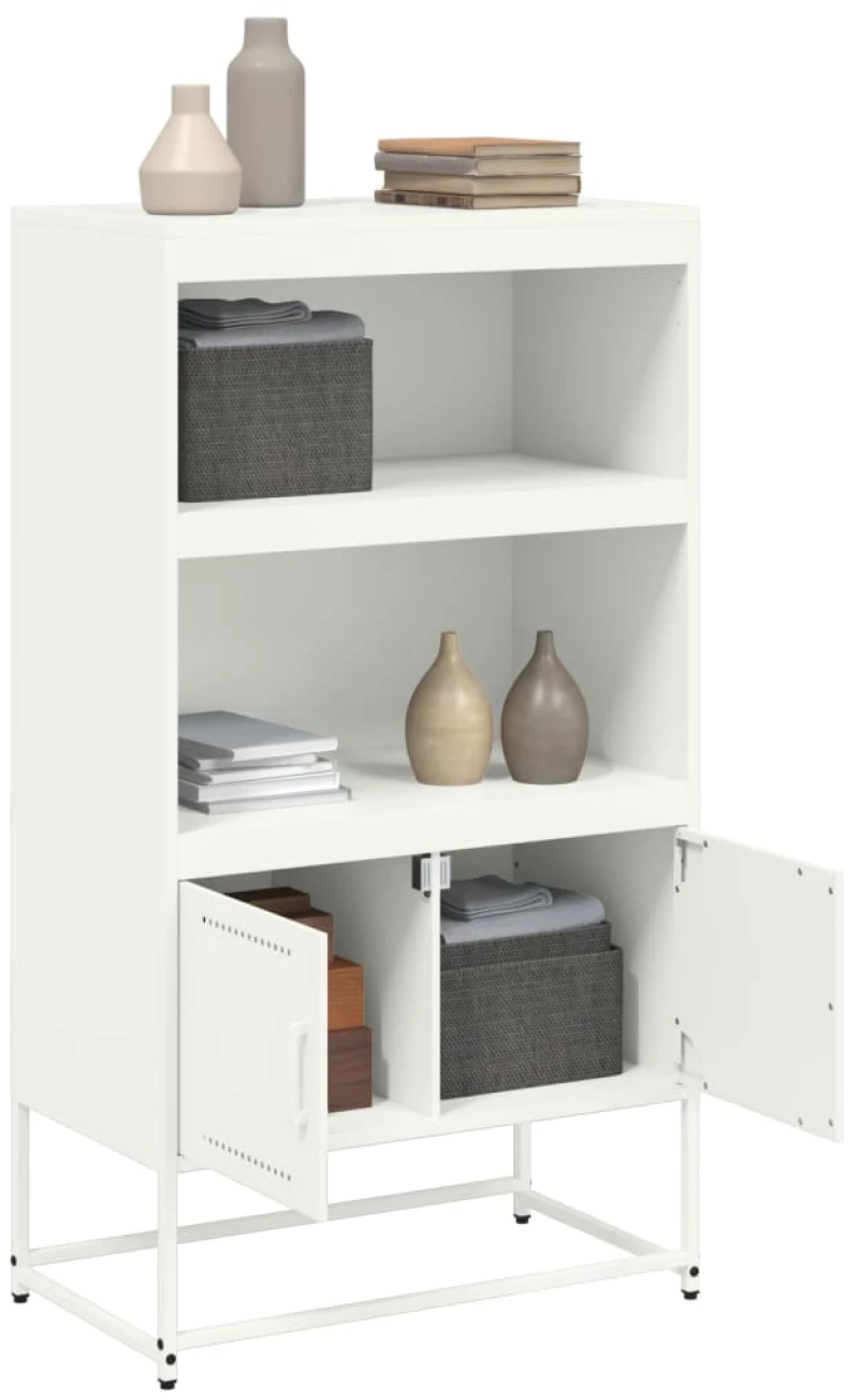 vidaXL Ραφιέρα Λευκή 68,5x38,5x123,5 εκ. από Ατσάλι