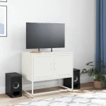 vidaXL Έπιπλο Τηλεόρασης Λευκό 68,5x39x60,5 εκ. από Ατσάλι