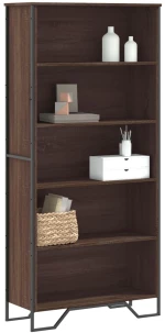 vidaXL Βιβλιοθήκη Καφέ Δρυς 80x31x169 εκ. από Επεξεργασμένο Ξύλο