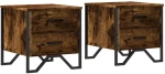 vidaXL Κομοδίνα 2 τεμ. Καπνιστή Δρυς 40x41x40 εκ. Επεξεργασμένο Ξύλο