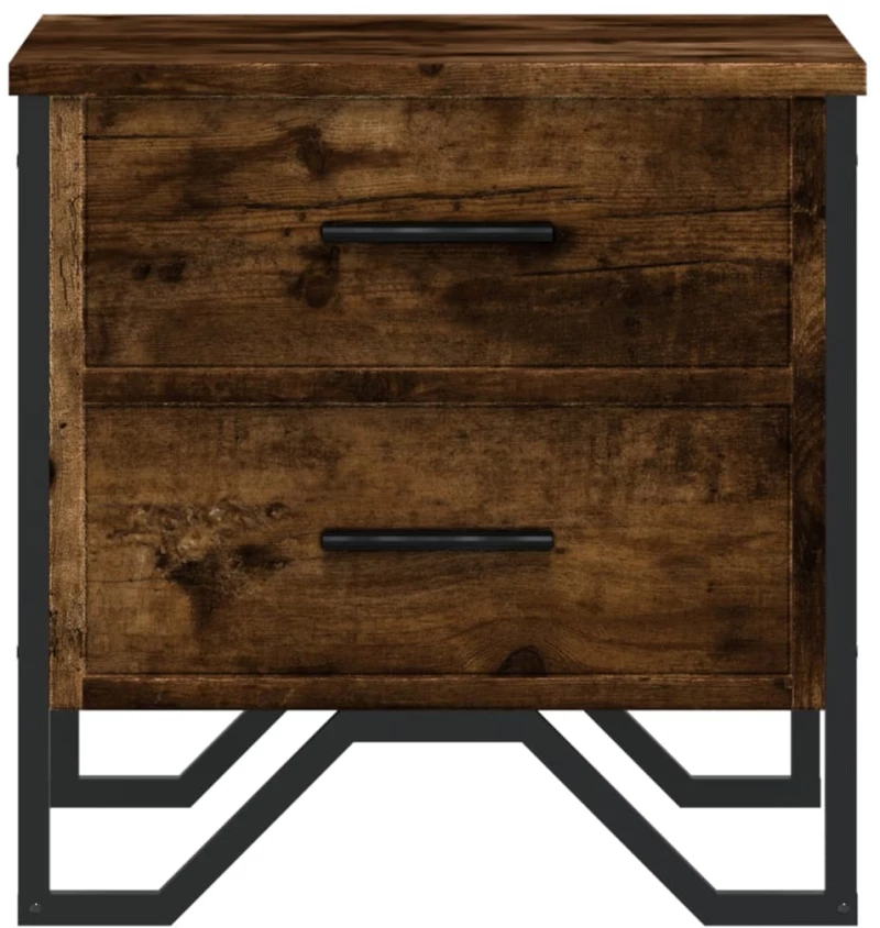 vidaXL Κομοδίνα 2 τεμ. Καπνιστή Δρυς 40x41x40 εκ. Επεξεργασμένο Ξύλο