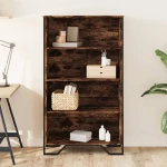 vidaXL Βιβλιοθήκη Καπνιστή Δρυς 80x31x137,5 εκ. από Επεξεργασμένο Ξύλο