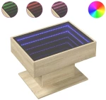 vidaXL Τραπεζάκι Σαλονιού με LED Δρυς 70x50x45 εκ. Επεξεργασμένο Ξύλο