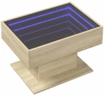 vidaXL Τραπεζάκι Σαλονιού με LED Δρυς 70x50x45 εκ. Επεξεργασμένο Ξύλο