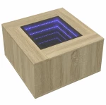 vidaXL Τραπεζάκι Σαλονιού με LED Δρυς 60x60x40 εκ. Επεξεργασμένο Ξύλο