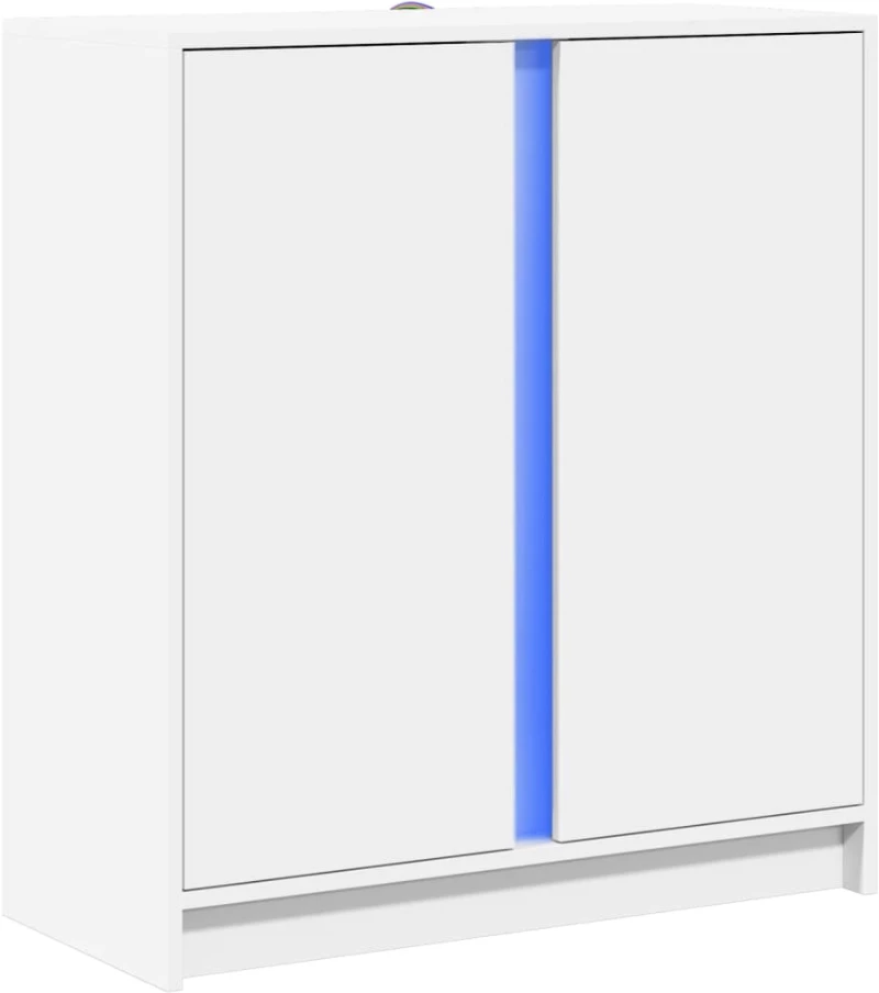 vidaXL Μπουφές με Φώτα LED Λευκός 77x34x85 εκ. από Επεξεργασμένο Ξύλο
