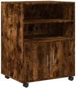 vidaXL Ντουλάπι Με Ροδάκια Καπνιστή Δρυς 60x48x81 εκ. Επεξ. Ξύλο