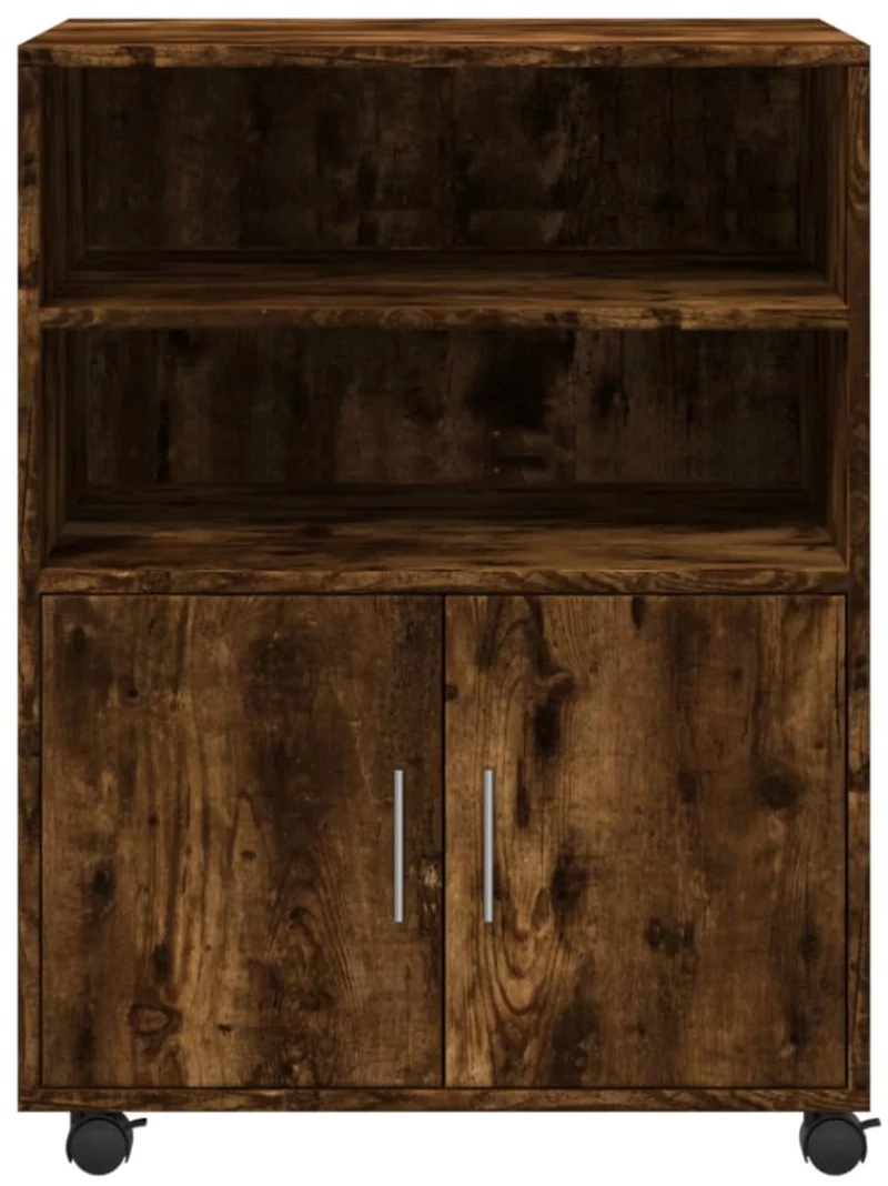 vidaXL Ντουλάπι Με Ροδάκια Καπνιστή Δρυς 60x48x81 εκ. Επεξ. Ξύλο