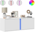 vidaXL Έπιπλο Τοίχου Τηλεόρασης με LED Λευκό 100x31x35 εκ.