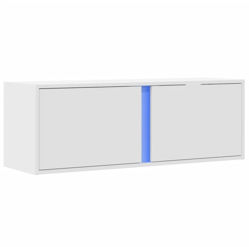 vidaXL Έπιπλο Τοίχου Τηλεόρασης με LED Λευκό 100x31x35 εκ.
