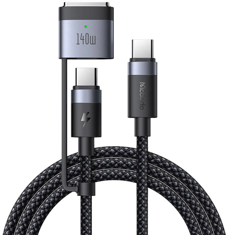 2-in-1 USB-C to USB-C + Magsafe 3 cable Mcdodo CA-0140, 2m (black)