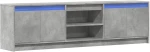 vidaXL Έπιπλο Τηλεόρασης με LED Γκρι Σκυρ. 180x34x50 εκ. Επεξ. Ξύλο