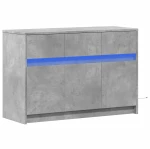 vidaXL Έπιπλο Τηλεόρασης με LED Γκρι Σκυρ. 91x34x61 εκ. Επεξ. Ξύλο