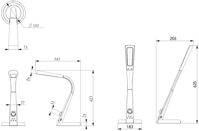 ΦΩΤΙΣΤΙΚΟ ΓΡΑΦΕΙΟΥ LED BLAIN PRO HM4451.02 ΜΑΥΡΟ ΧΡΩΜΑ 34,3x18,3x42,5Υεκ.