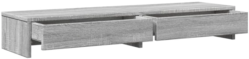 vidaXL Βάση Οθόνης με Συρτάρια Γκρι Sonoma 100x27x15 εκ. Επεξεργ. Ξύλο
