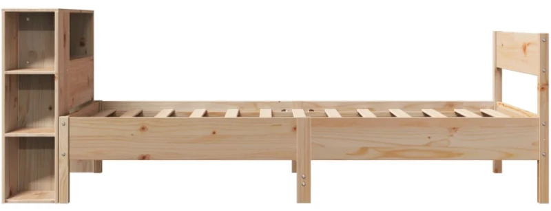 vidaXL Κρεβάτι Βιβλιοθήκη Χωρίς Στρώμα 75x190 εκ Μασίφ Ξύλο Πεύκο