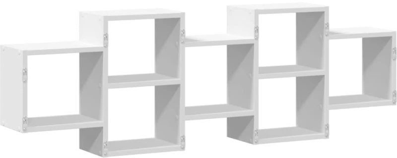 vidaXL Ραφιέρα Τοίχου Λευκό 129x18x42 εκ. από Επεξεργασμένο Ξύλο