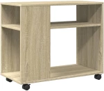 vidaXL Βοηθητικό Τραπέζι με Ρόδες Sonoma Δρυς 70x35x60 εκ. Επεξ. Ξύλο