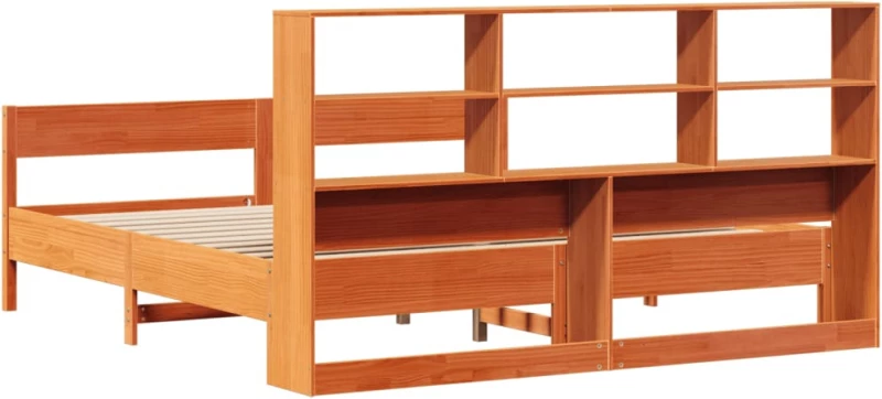 vidaXL Κρεβάτι Βιβλιοθήκη Χωρίς Στρώμα 180x200 εκ Μασίφ Ξύλο Πεύκου