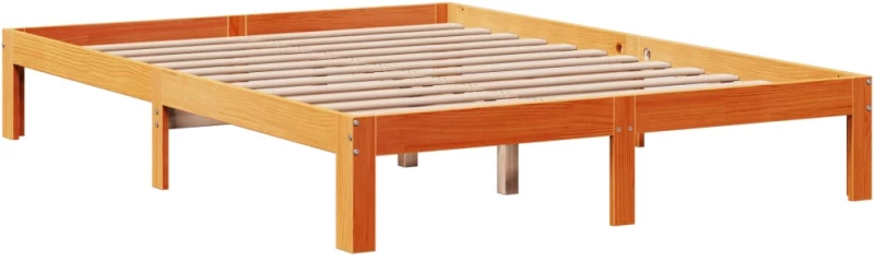 vidaXL Κρεβάτι Βιβλιοθήκη Χωρίς Στρώμα 140x200 εκ Μασίφ Ξύλο Πεύκου