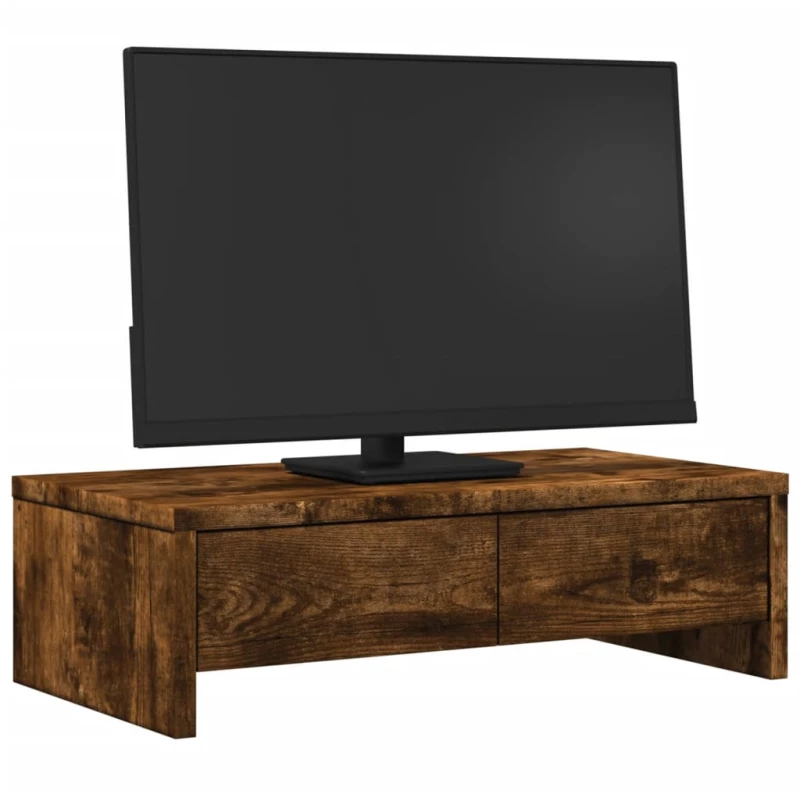 vidaXL Βάση Οθόνης με Συρτάρια Καπνιστή Δρυς 50x27x15 εκ Επεξεργ. Ξύλο