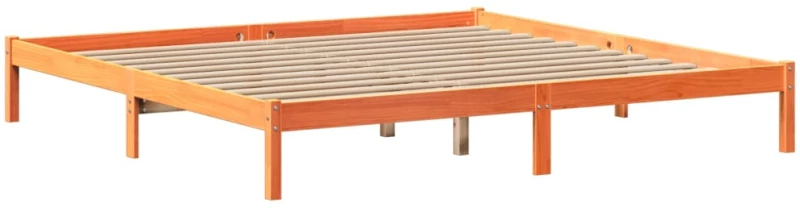 vidaXL Κρεβάτι Βιβλιοθήκη Χωρίς Στρώμα 200x200 εκ Μασίφ Ξύλο Πεύκου