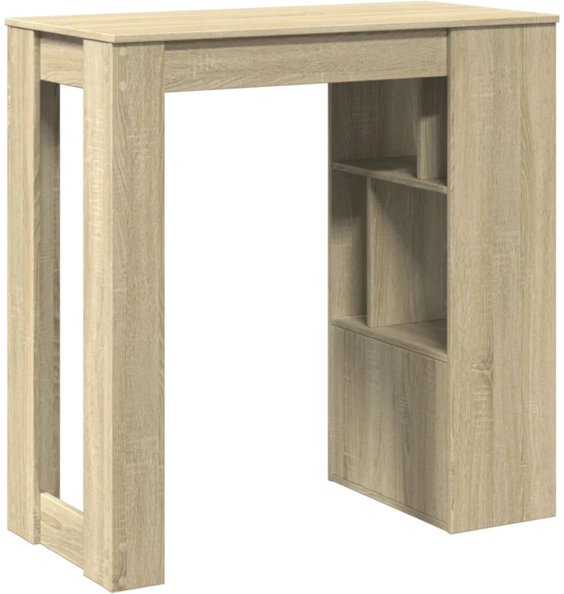 vidaXL Τραπέζι Μπαρ με Ράφια Sonoma Δρυς 102x50x103,5εκ Επεξ. Ξύλο
