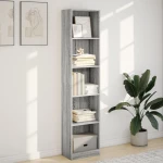 vidaXL Βιβλιοθήκη Γκρι Sonoma 40x24x176 εκ. από Επεξεργασμένο Ξύλο