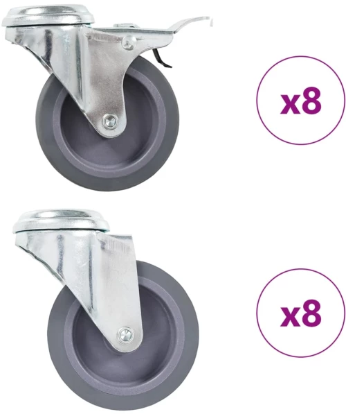 vidaXL Ρόδες Περιστρεφόμενες Βιδωτές 16 τεμ. 75 χιλ.