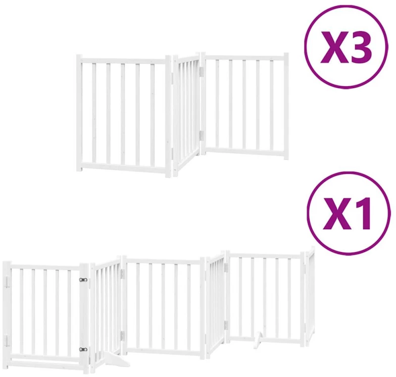 vidaXL Διαχωριστικό Σκύλων/Πόρτα Πτυσσόμενο 15 Πάνελ 750εκ Ξύλο Λεύκας