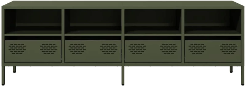 vidaXL Έπιπλο Τηλεόρασης Λαδί 135x39x43,5 εκ. Ατσάλι Ψυχρής Έλασης