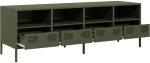 vidaXL Έπιπλο Τηλεόρασης Λαδί 135x39x43,5 εκ. Ατσάλι Ψυχρής Έλασης