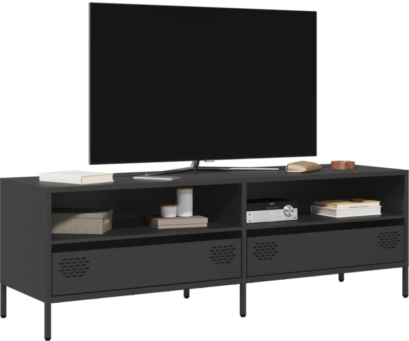 vidaXL Έπιπλο Τηλεόρασης Μαύρο 135x39x43,5 εκ. Ατσάλι Ψυχρής Έλασης
