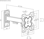 POWERTECH επιτοίχια βάση PT-1277 για τηλεόραση 13-32", full motion, 20kg