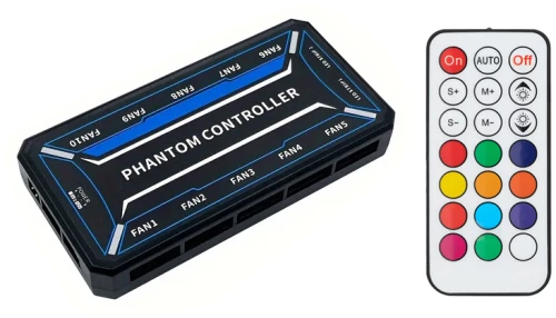 POWERTECH RGB fan controller PCF01-5C με ασύρματο χειριστήριο, 10 connectors