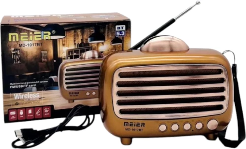 Επαναφορτιζόμενο ραδιόφωνο Retro - MD-1017 BT - 020146 - Gold