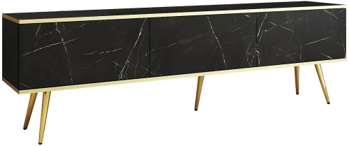 Έπιπλο τηλεόρασης ORO  Μάρμαρο + χρυσό 175x53x32cm