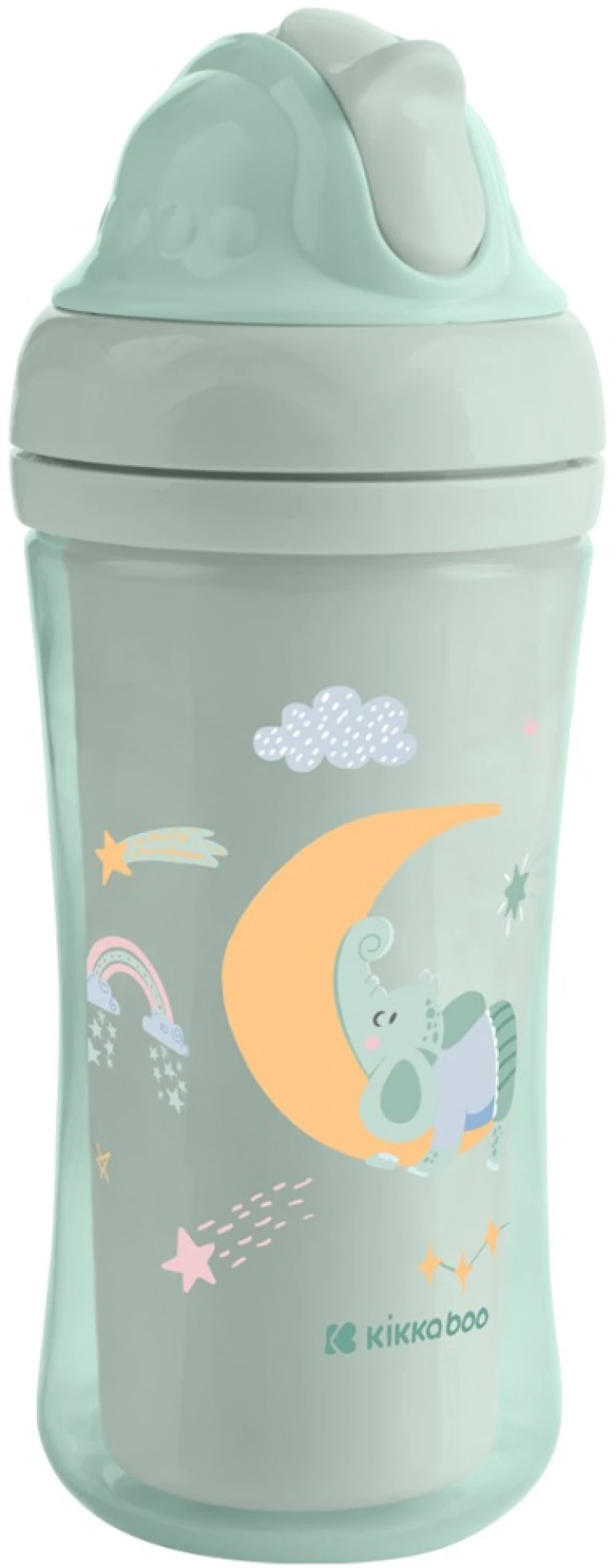 Kikka Boo PP Κύπελλο Με Καλαμάκι Σιλικόνης 220ml Moony me Mint 31302030080