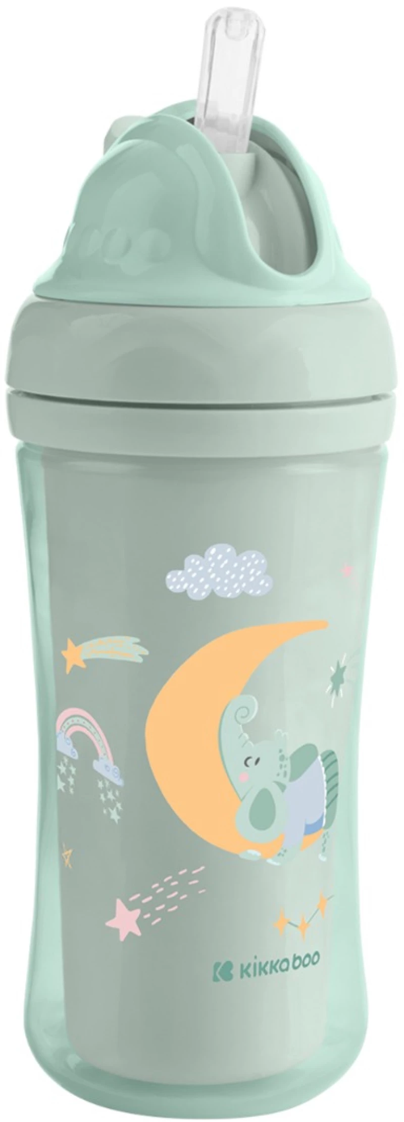 Kikka Boo PP Κύπελλο Με Καλαμάκι Σιλικόνης 220ml Moony me Mint 31302030080