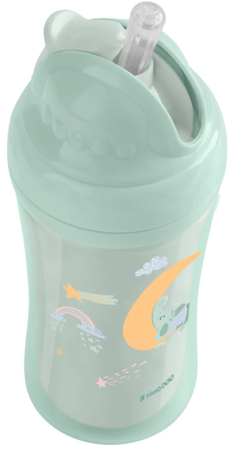 Kikka Boo PP Κύπελλο Με Καλαμάκι Σιλικόνης 220ml Moony me Mint 31302030080