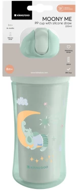 Kikka Boo PP Κύπελλο Με Καλαμάκι Σιλικόνης 220ml Moony me Mint 31302030080