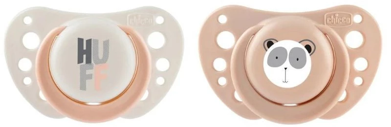 Chicco Πιπίλες Forma Air Σιλικόνης 2 τμχ 0-6 μηνών Μπεζ-Ροζ 75088-91